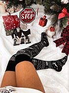 Christmas theme (woman), over-knee socks, high quality cotton, deers